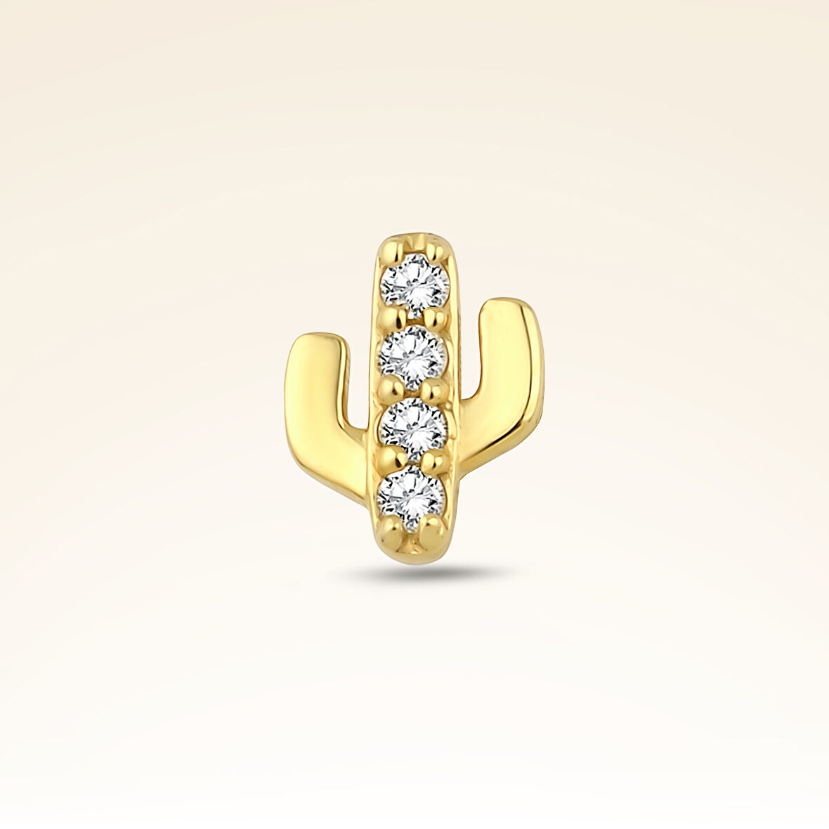 0,04 Karat Pırlanta Taşlı Kaktüs Piercing
