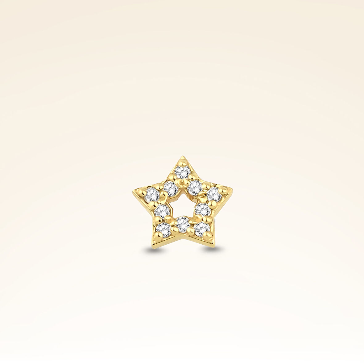 0,04 Karat Pırlanta Taşlı Yıldız Piercing