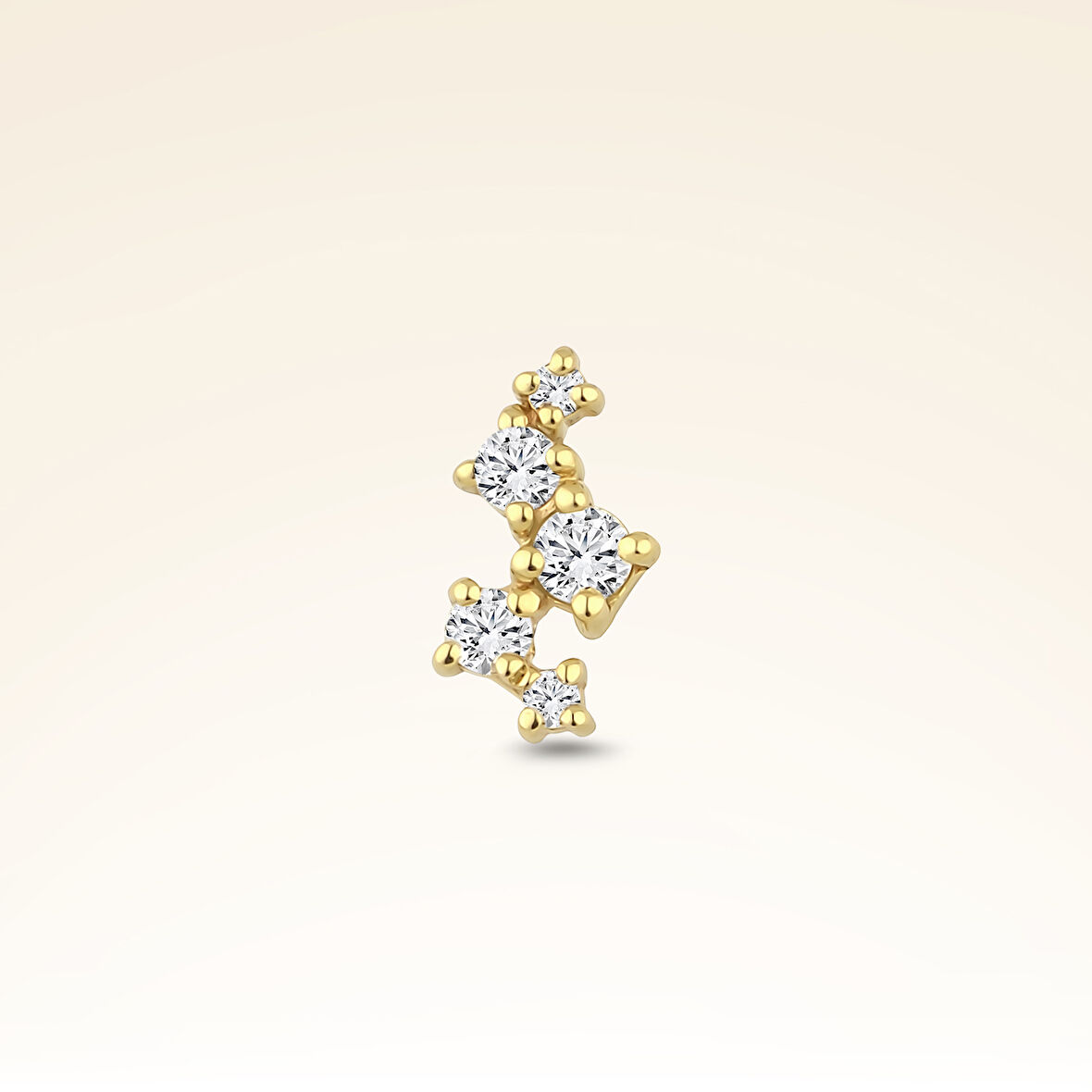 0,08 Karat Pırlanta Beş Taşlı Piercing