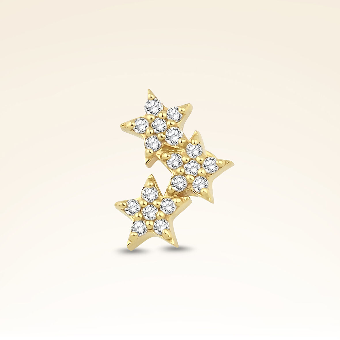 0,08 Karat Pırlanta Taşlı Yıldız Piercing