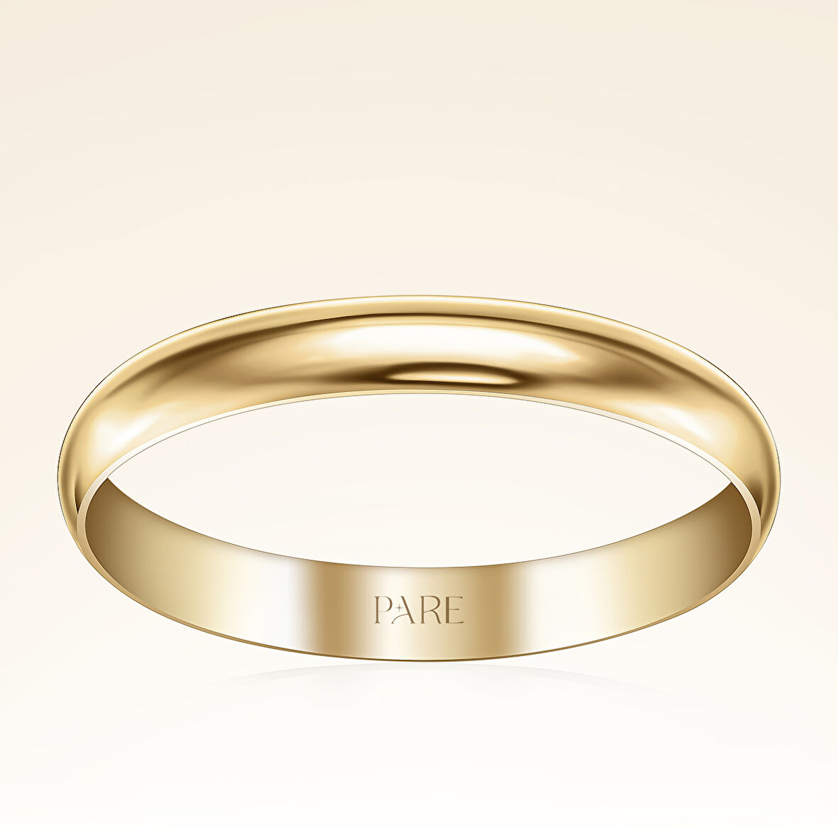 Klasik İnce Bombeli 3 mm Erkek Alyans