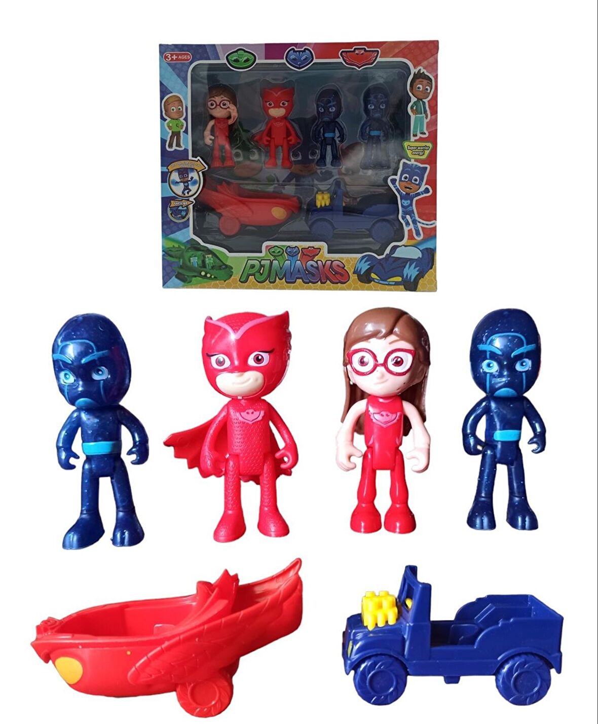 Oyuncak Pijamaskeliler 2 Arabalı Baykuş Kız ve Gece Ninjası Karakterleri Pjmasks Figürleri 