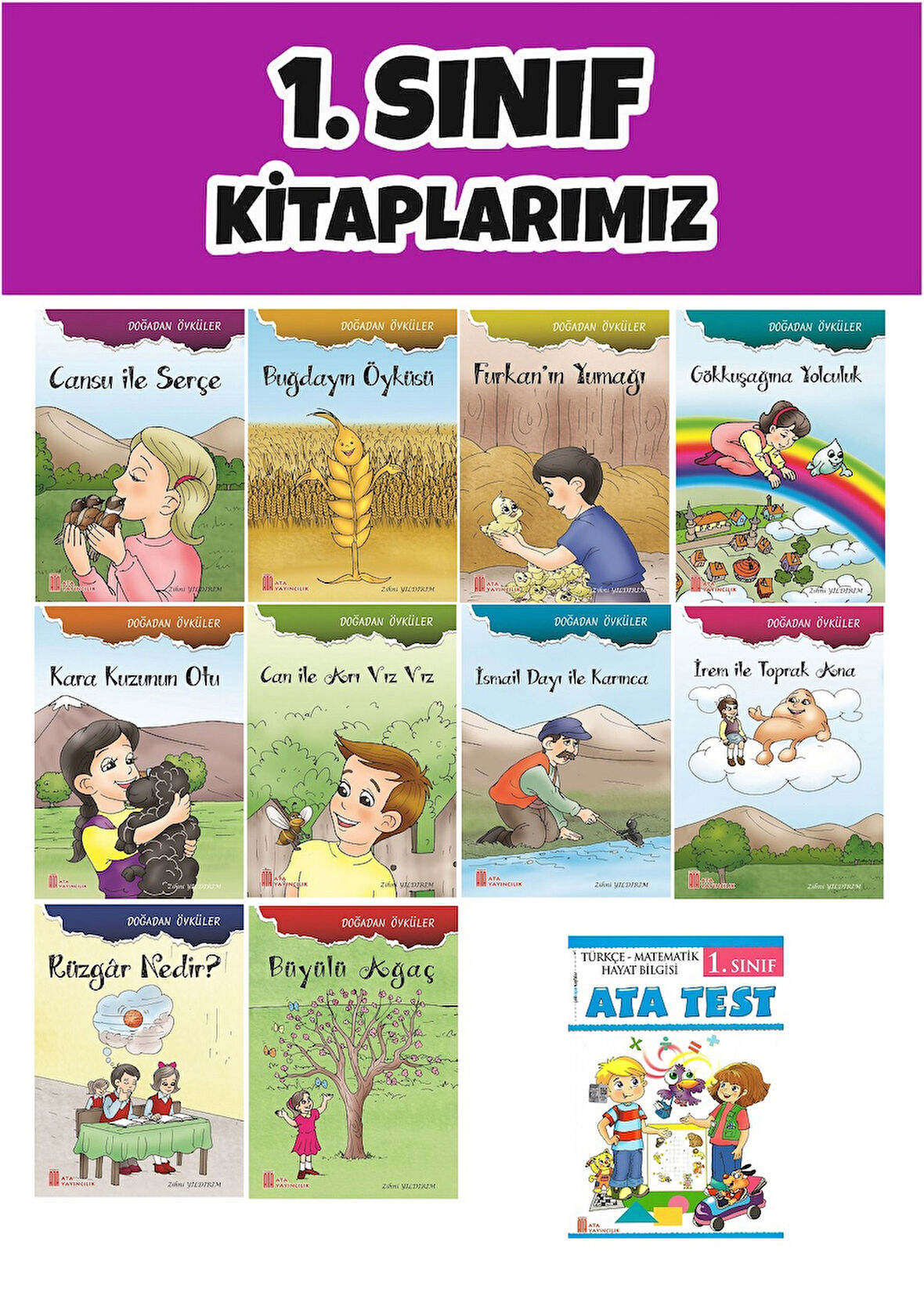 Ata 1.Sınıf 2.Dönem Öğretmen Tavsiyeli  Ata Test + 10 lu Okuma Hikaye Seti 2