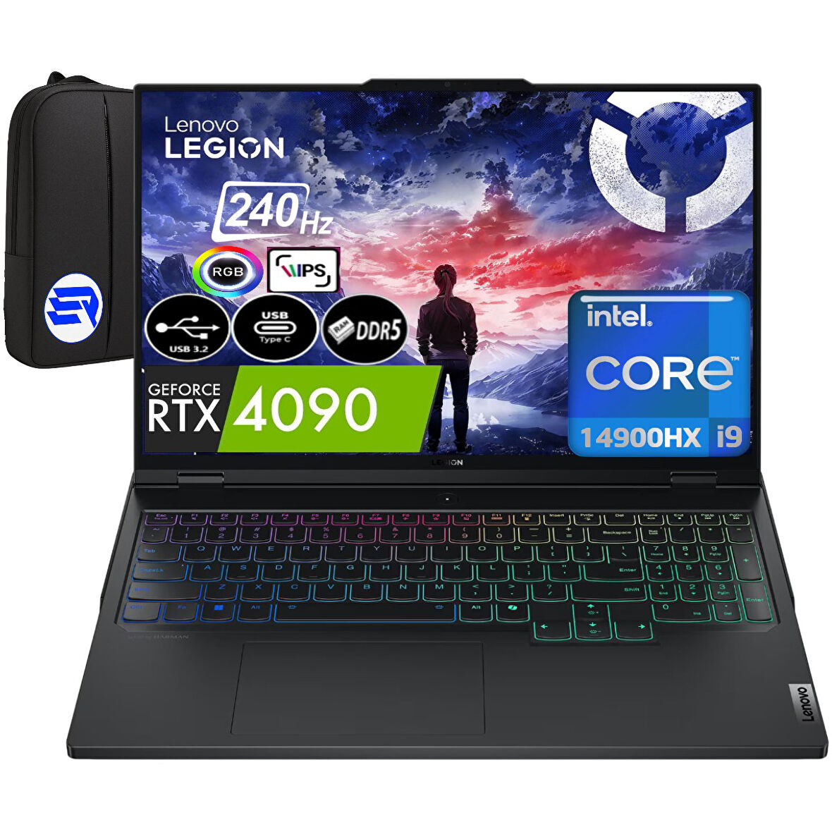 Lenovo Legion Pro 7 Intel Core I9-14900HX 32GB Ram 1tb SSD Rtx 4090 16" WIN11 Home Wqxga 83DE002KTR + Elektropasaj Çanta