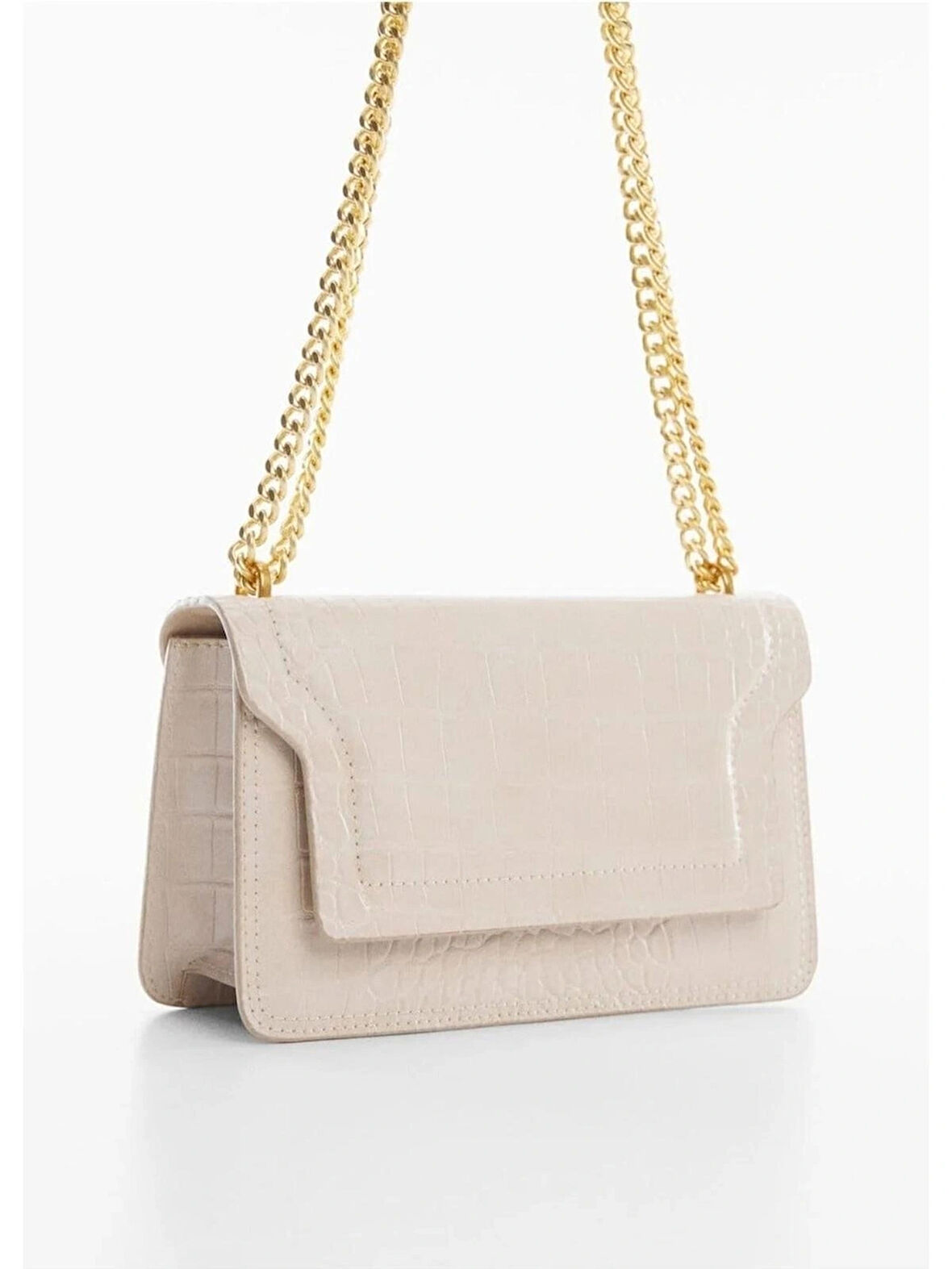 Mango Timsah Derisi Görünümlü Zincir Detaylı Çanta