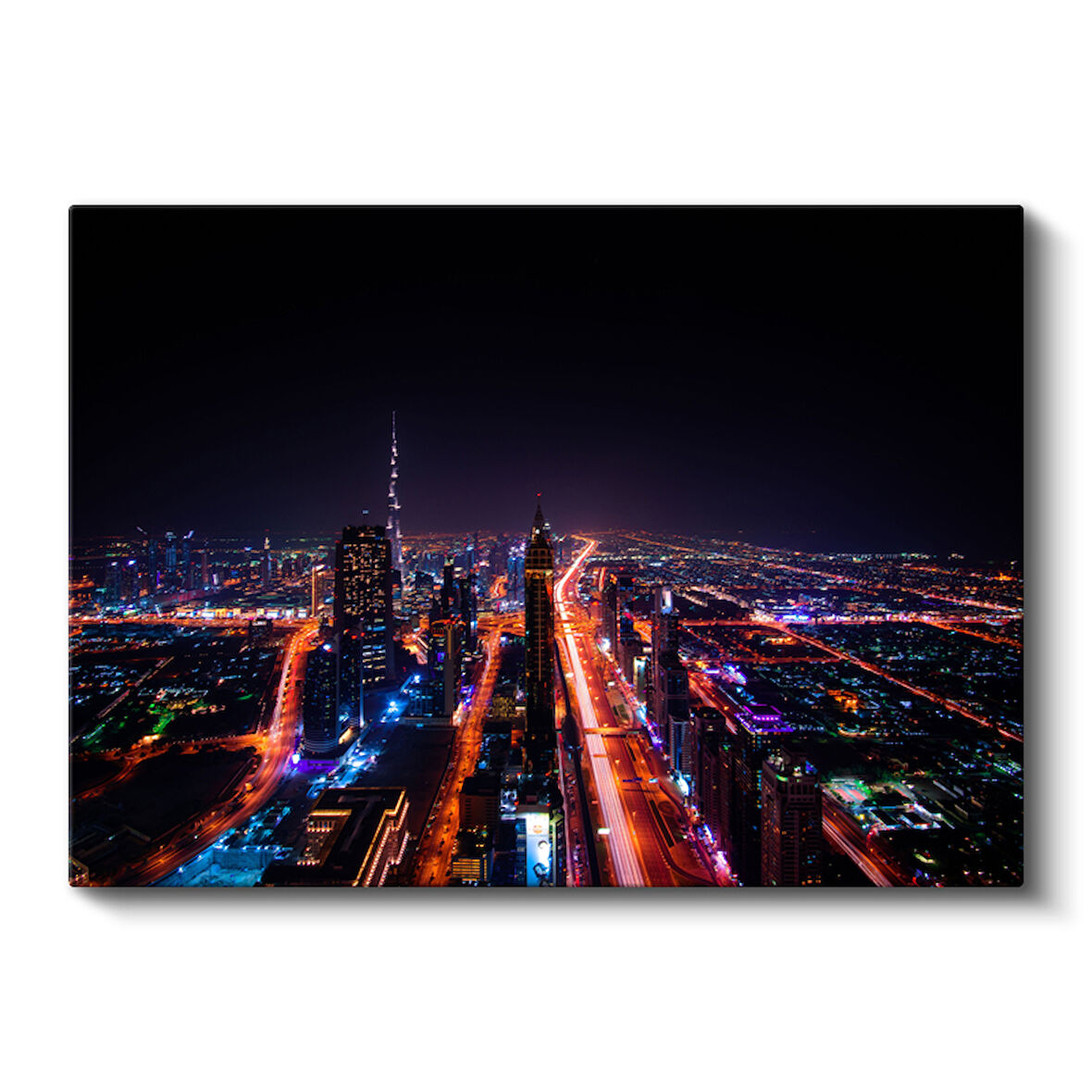 Dubai Gece Işıkları Burj Khalifa Modern Şehir Kanvas Tablo