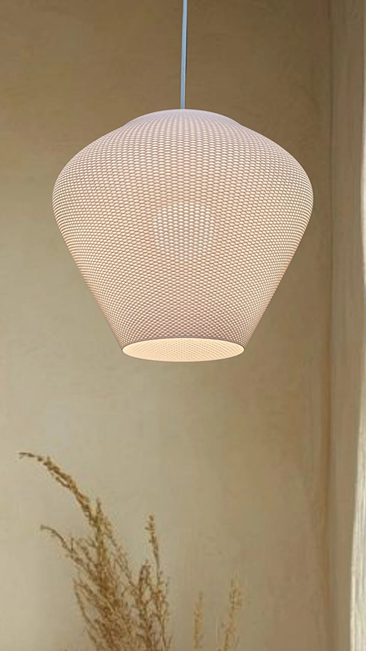 Asterion Beyaz Mesh dokulu avize, Pinterest Tarzı Özel Tasarım Tekli Sarkıt Avize (Bioplastik) E27