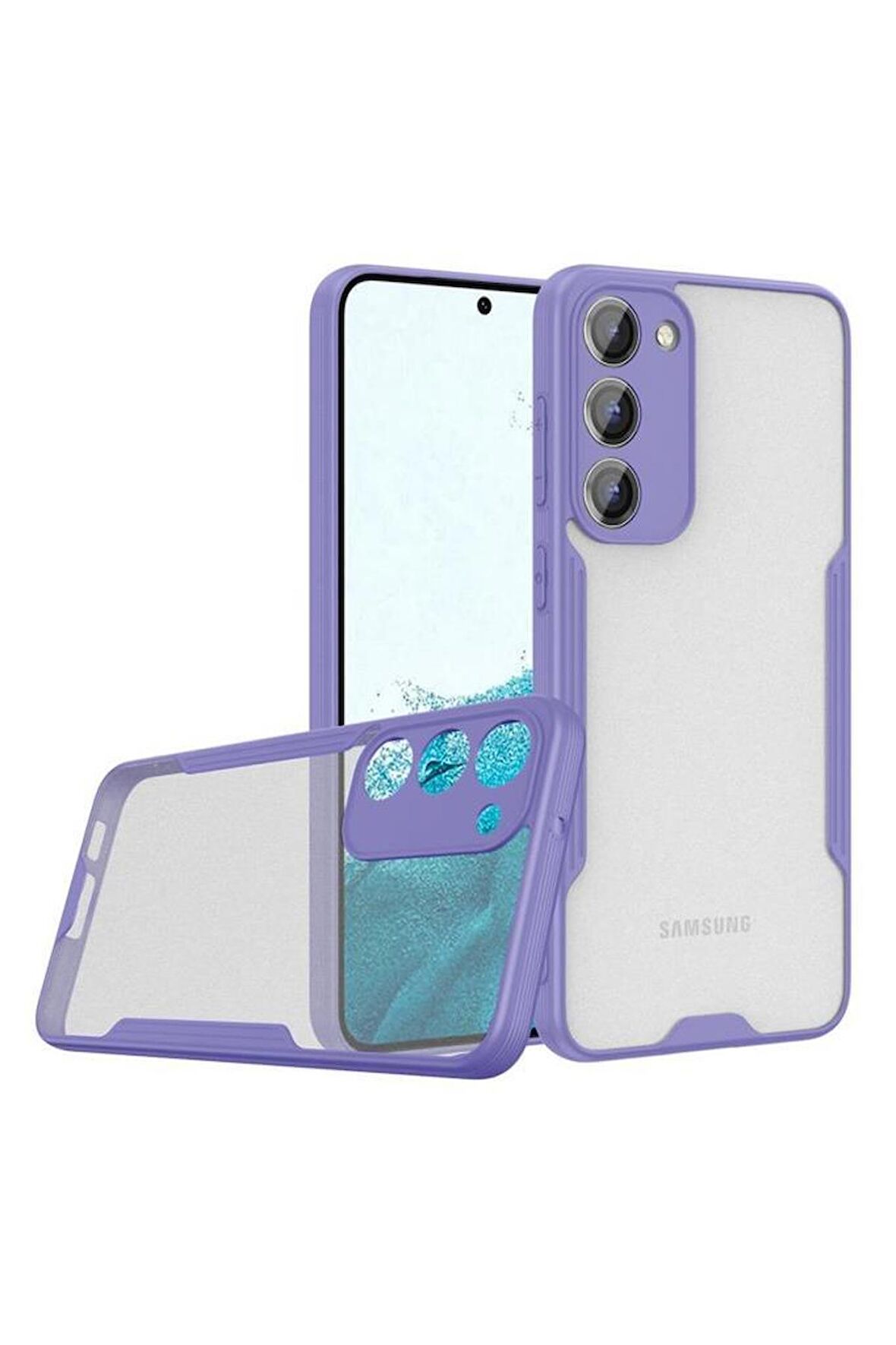 Galaxy S23 Kılıf Kamera Korumalı Arkası Şeffaf Silikon