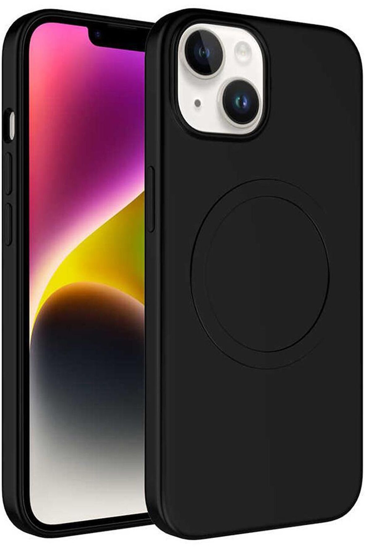 Apple iPhone 14 Plus Kılıf Magsafe Wireless Şarj Özellikli Pastel Renk Silikon Mat Kapak