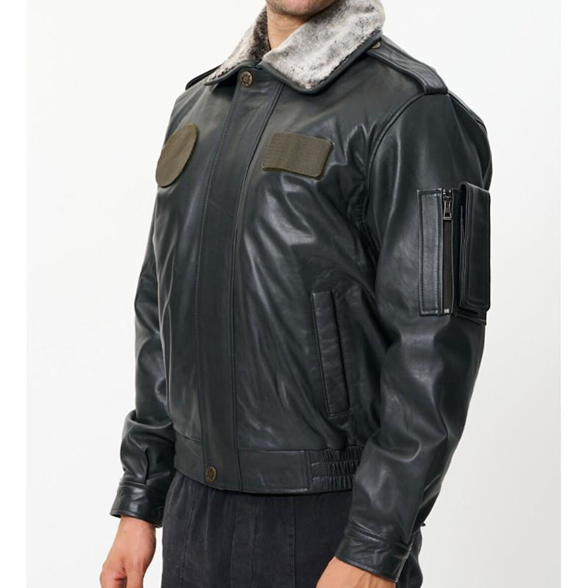 CAT3A Deri Pilot Montu Kül Siyahı YC