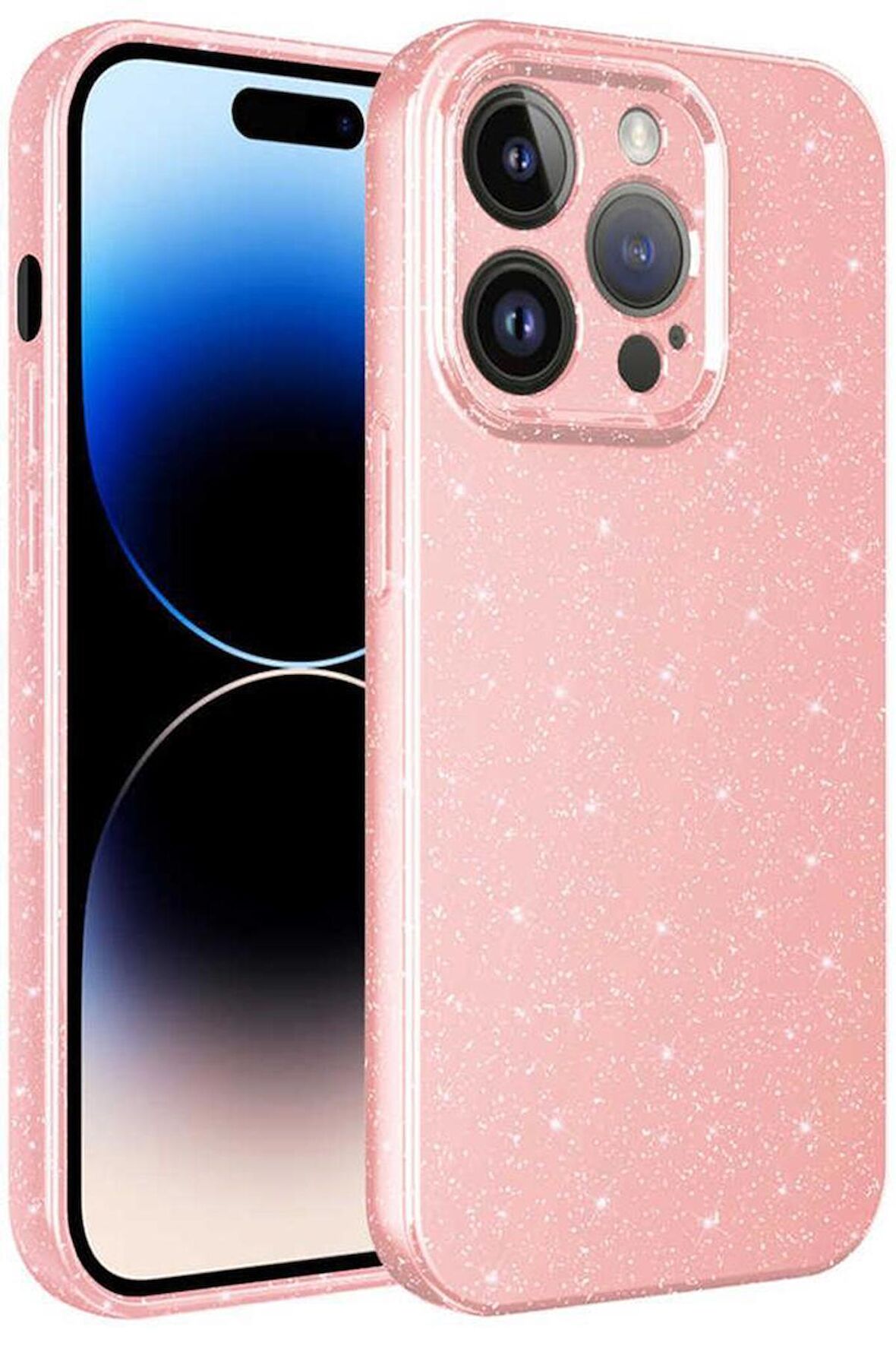 Apple iPhone 14 Pro Kılıf Kamera Korumalı Simli Parıltılı Lüks