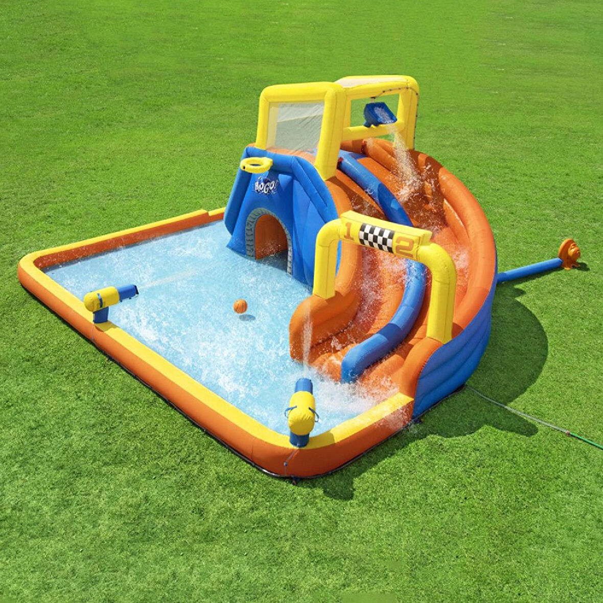 Mega Oyun Su Parkı Bestway Kaydırak ve Fiskiye Çocuk Şişme Oyun Havuz Parkı 551 x 502 x 265 cm