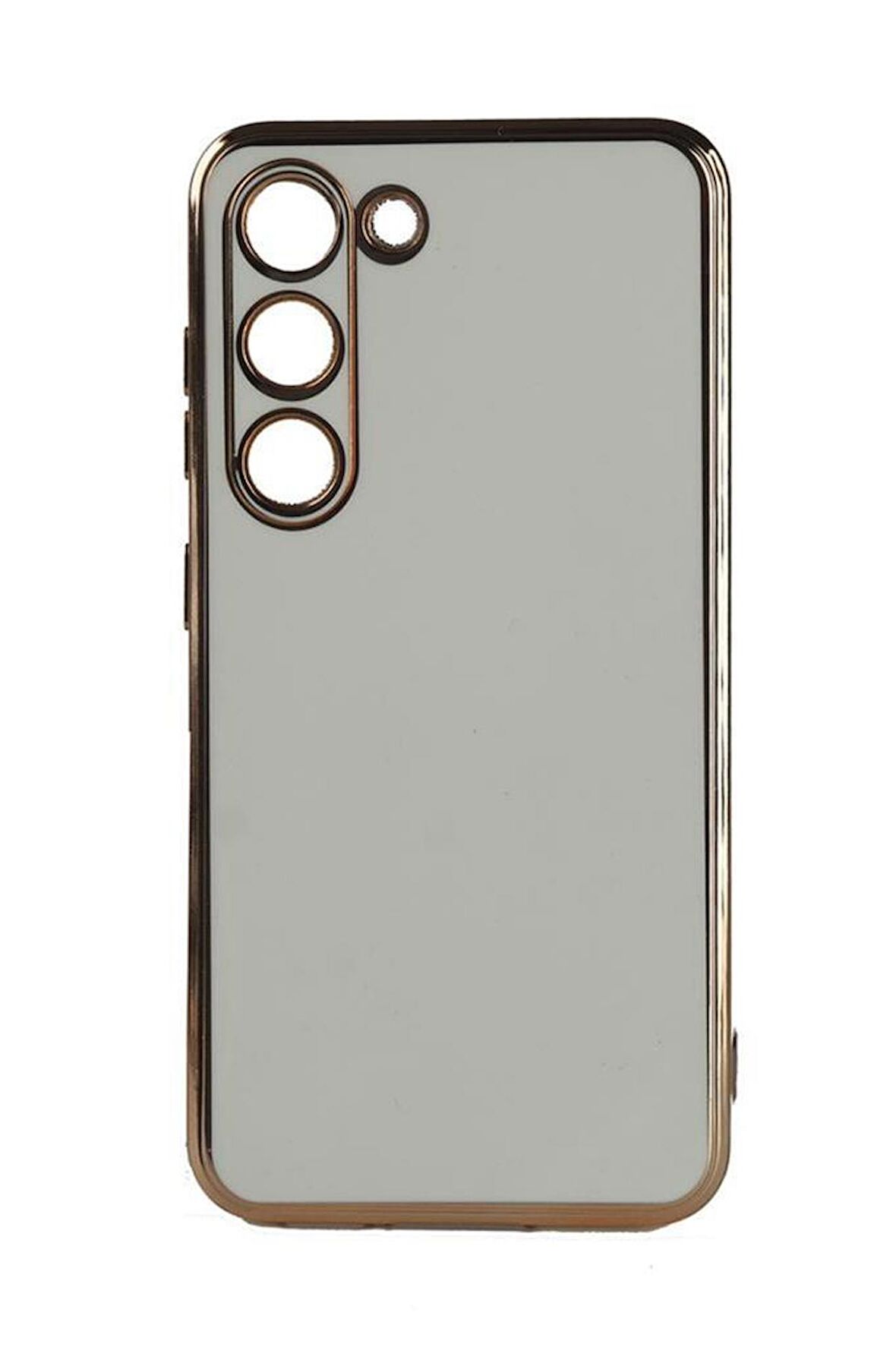 Galaxy S23 Plus Kılıf Kamera Korumalı Altın Kenar Tasarım Silikon