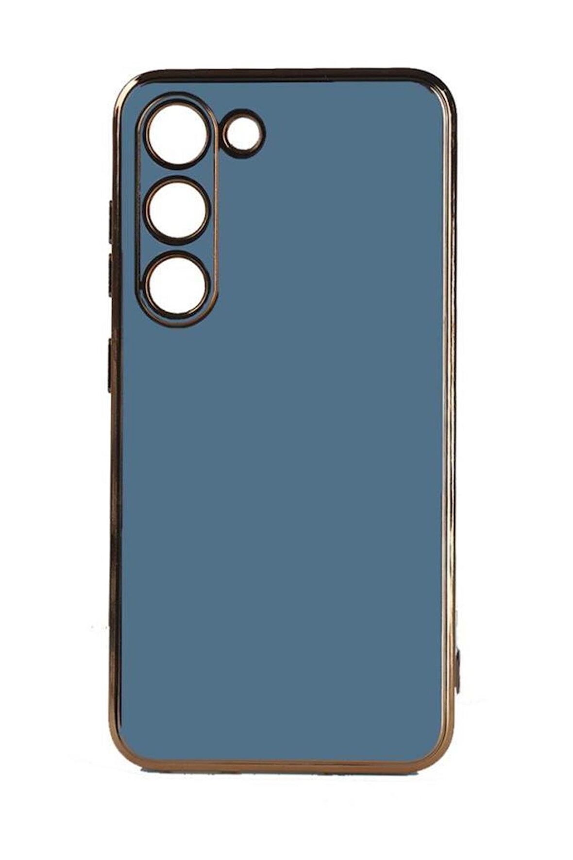 Galaxy S23 Plus Kılıf Kamera Korumalı Altın Kenar Tasarım Silikon