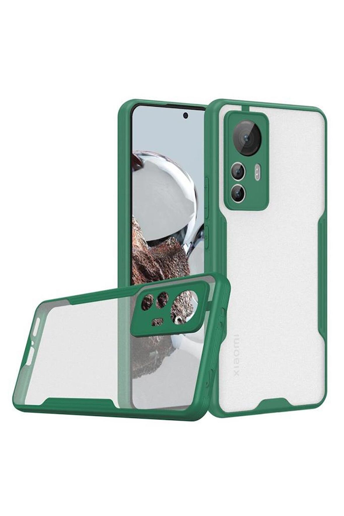 Xiaomi Mi 12T Kılıf Kamera Korumalı Arkası Şeffaf Silikon