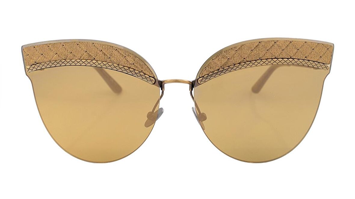BOTTEGA VENETA  0101S 004 64  Unisex BAKIR Çekik Çerçeve Güneş Gözlüğü