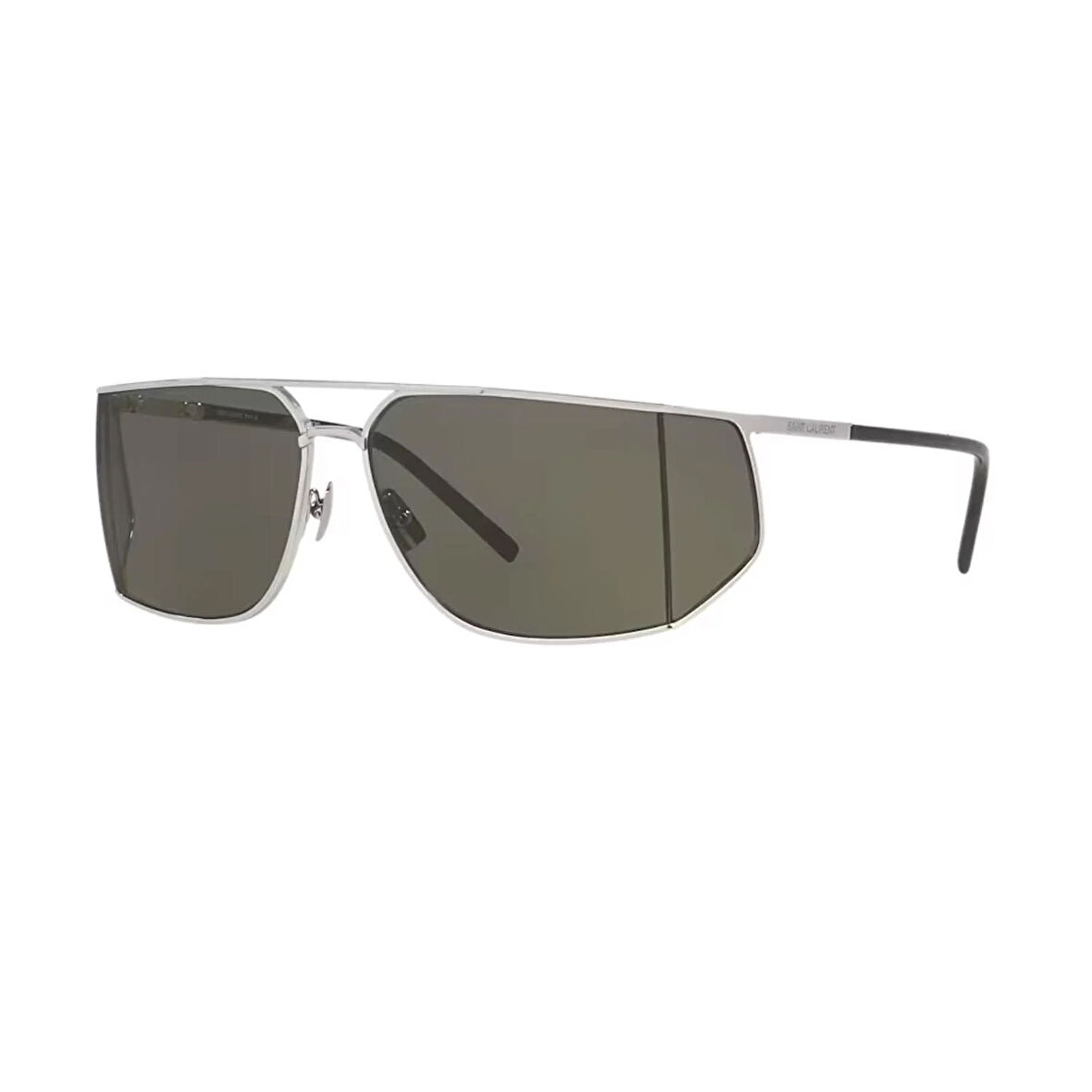 Saint Laurent SL 750 002 69 Erkek Geometrik Gri Metal Güneş Gözlüğü
