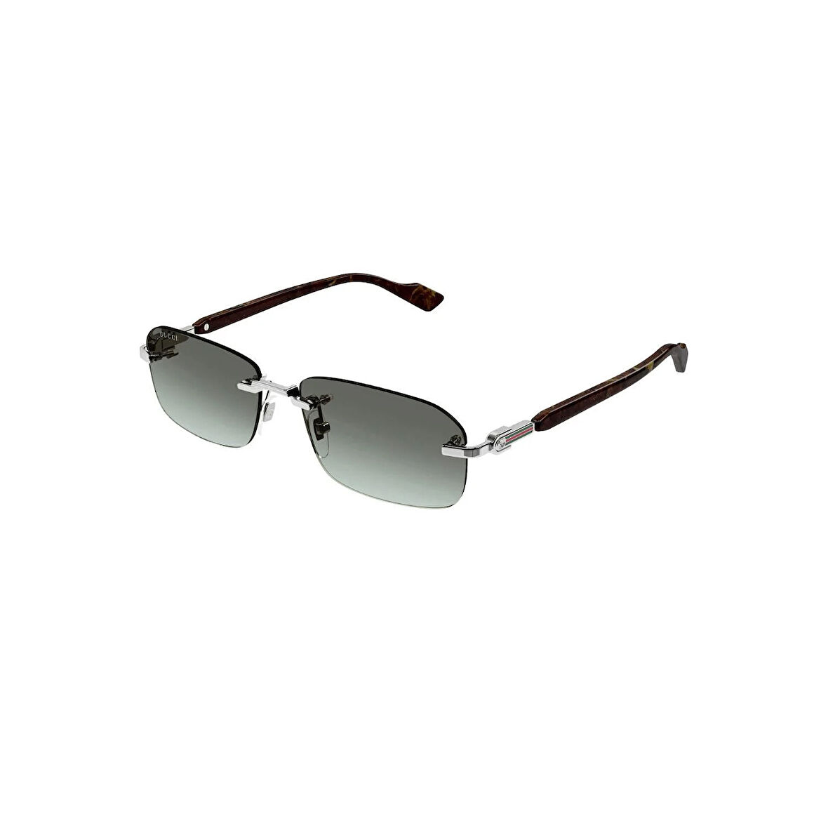 Gucci GG 1221S 008 56 Unisex Dikdörtgen Gri Metal Güneş Gözlüğü