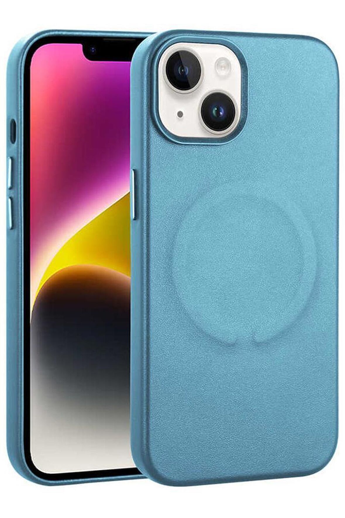 Apple iPhone 14 Plus Kılıf PU Deri Magsafe Wireless Şarj Özellikli Derix Kapak