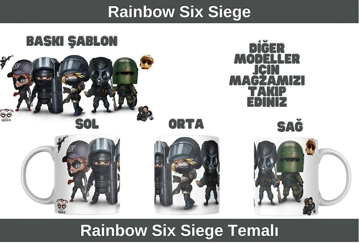 Rainbow Six Siege Baskılı Kupa Bardak