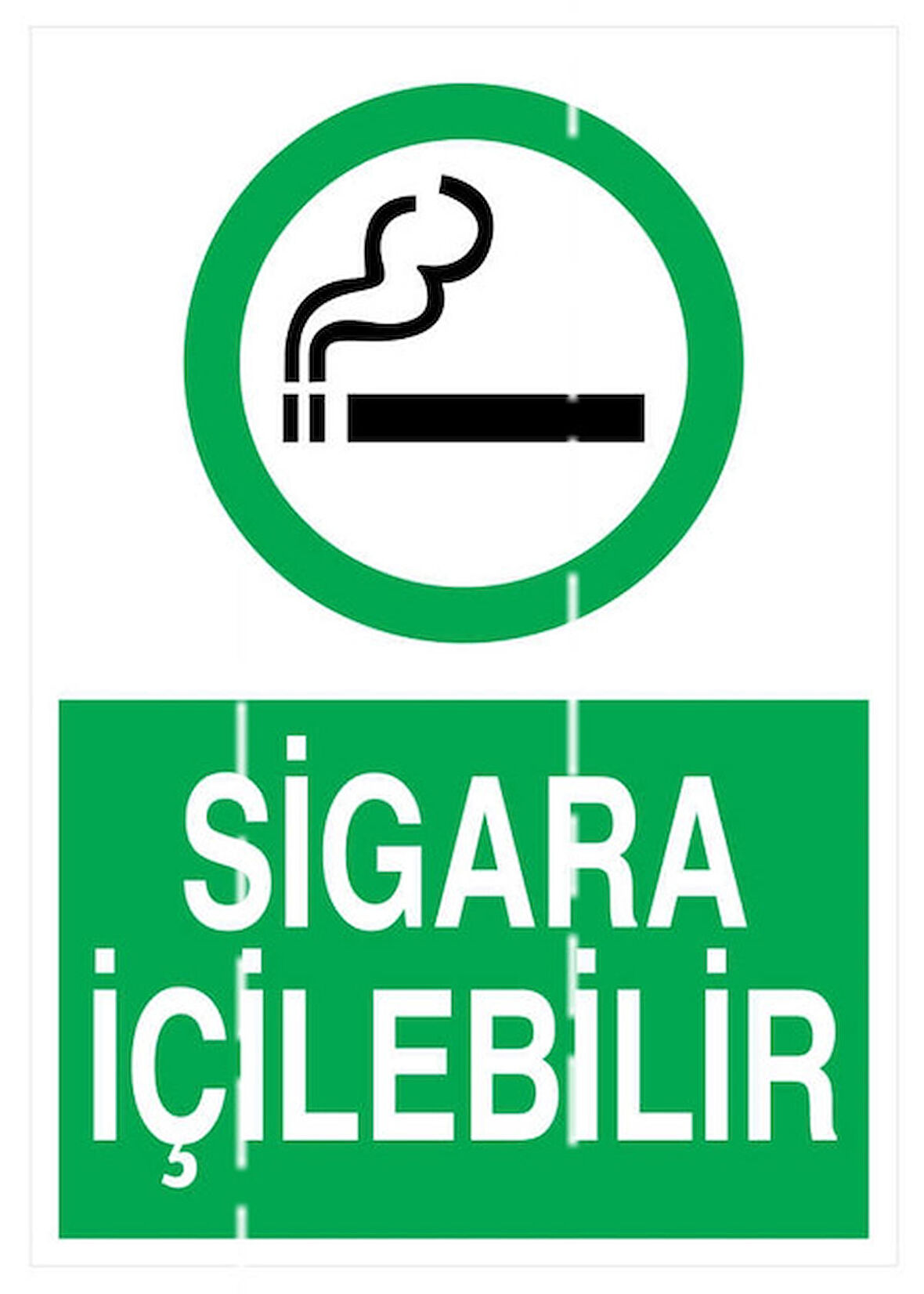 20CMx30CM Sigara İçilebilir Alan Yapıştırma Etiket Sudan Etkilenmez