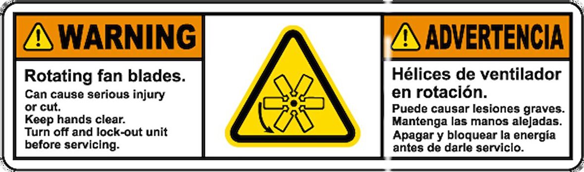 Motor Fan Uyarı Etiketi Yapıştırma Sticker 13CM 3 Adet