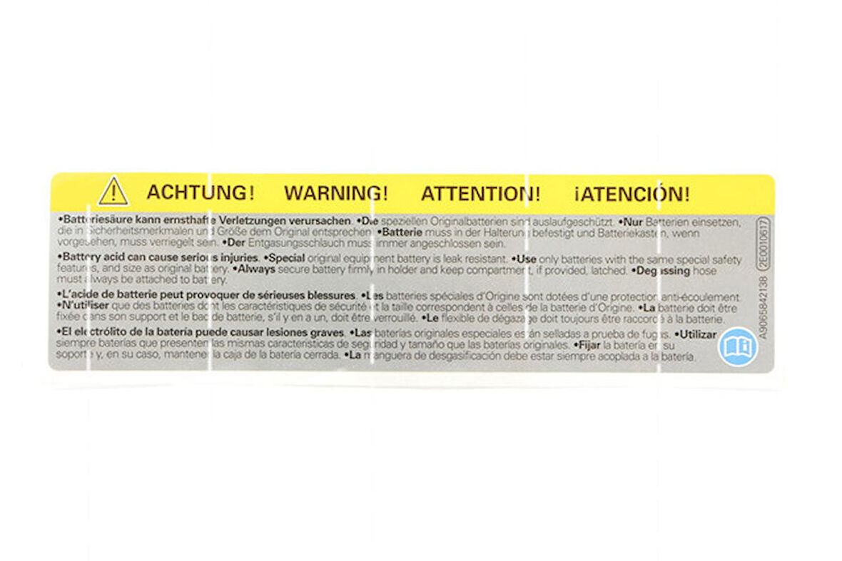VW 2E0010617 Uyarı Etiketi Sticker Yapıştırma