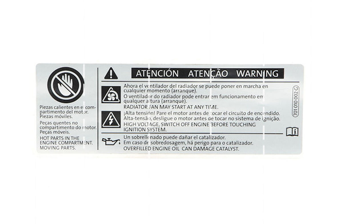 VW 701010002G Uyarı Etiketi Sticker Yapıştırma