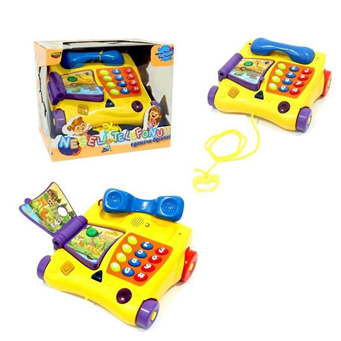 Işıklı ve Sesli Türkçe Eğitici Tekerlekli Telefon