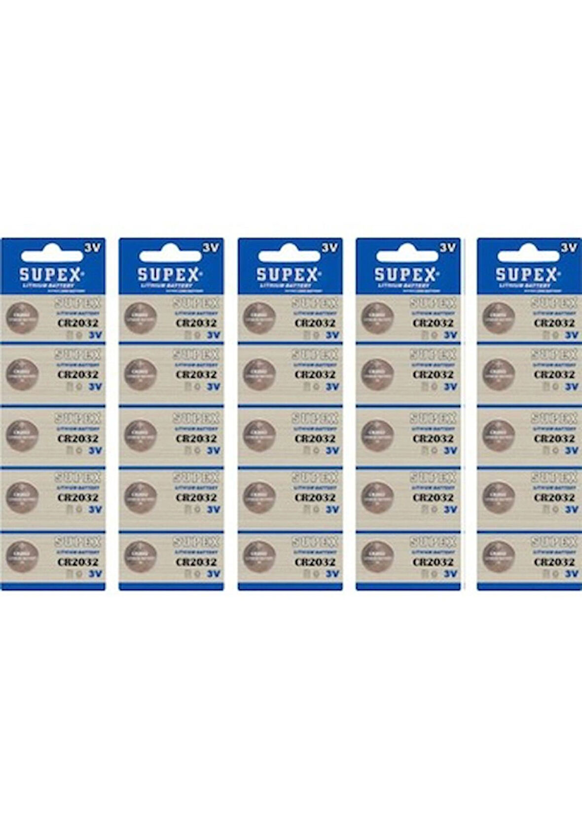 Supex Extra Long Battery CR2032 3V Lityum Düğme Pil 25'li Toptan