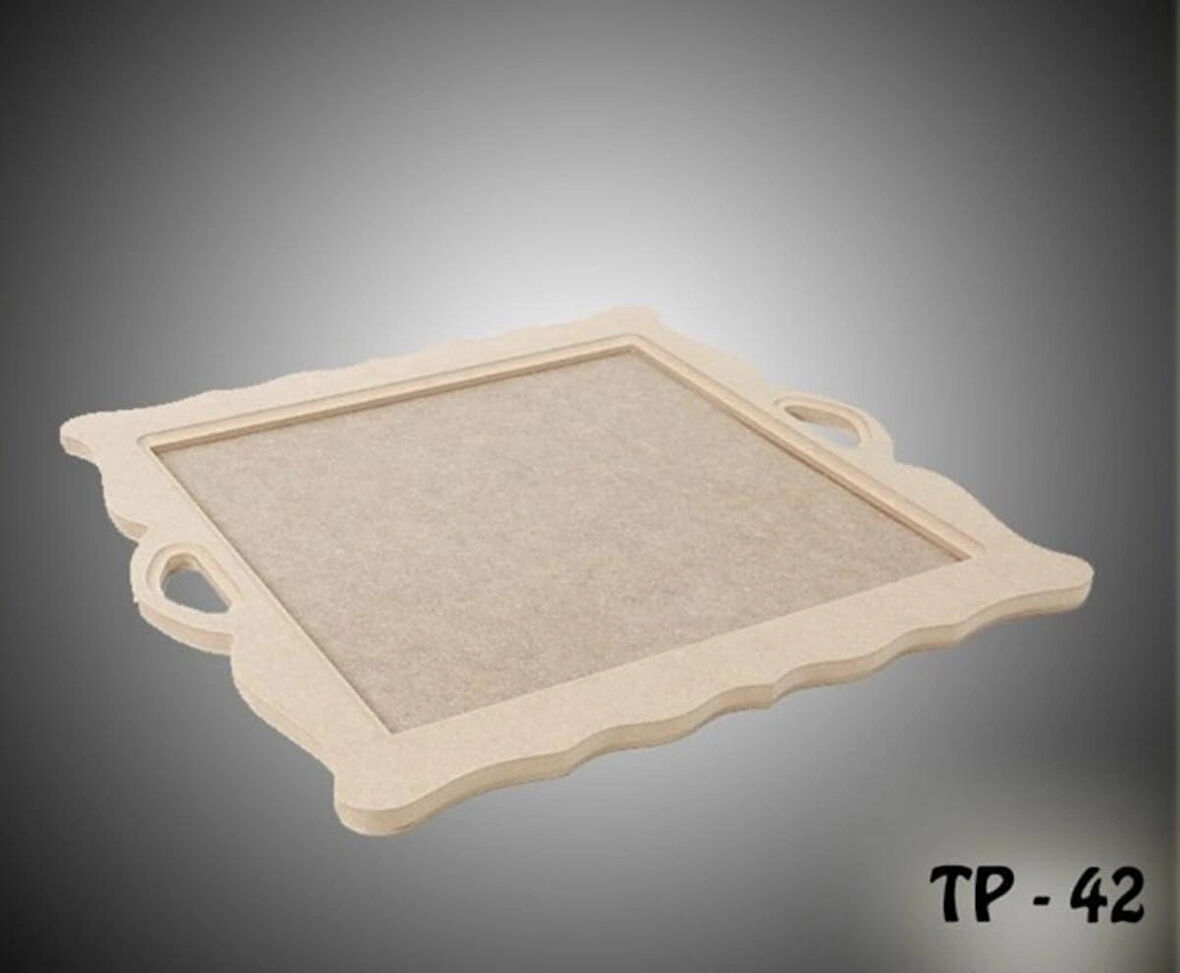 Ahşap boyanabilir kare tepsi-sunumluk