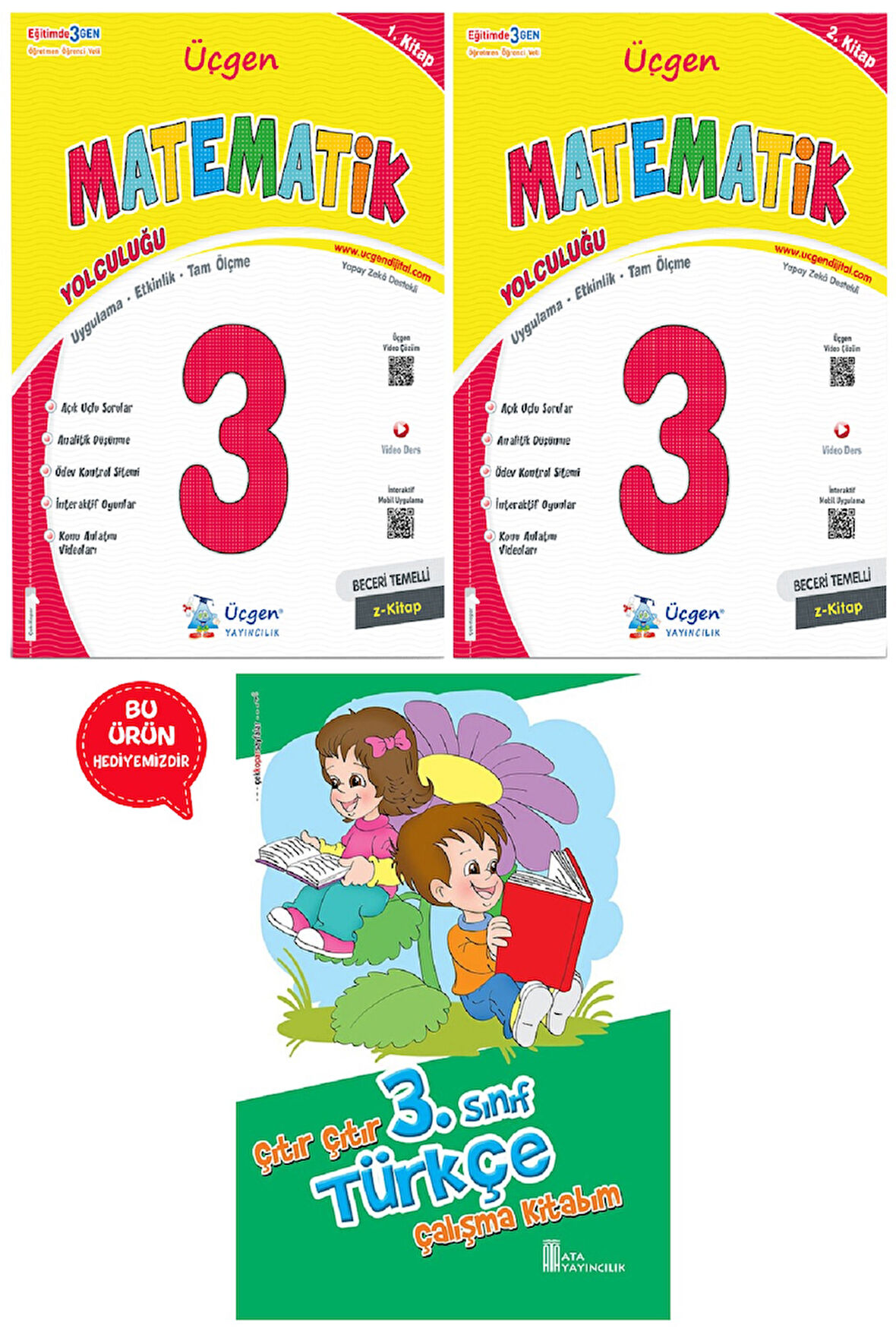 3.Sınıf Beceri Temelli  MATEMATİK Yolculuğu 1. Kitap ve 2. Kitap+ Türkçe Çalışma Kitabım