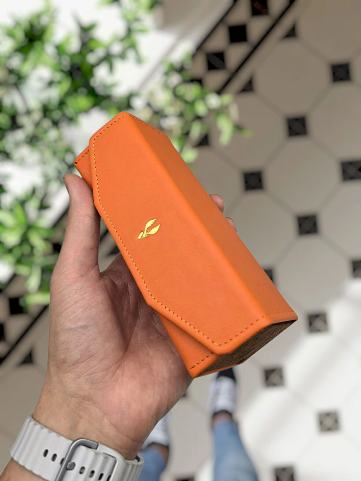 Visso 889 TURUNCU NAPA Kılıfı İsme Özel Hakiki Dana Derisi İçi Kadife Mıknatıslı Kilit Kapaklı Çok Amaçlı Takı Ziynet Pırlanta Elmas İçin Deri Mini Kutu Her Model Gözlük Kılıfı TURUNCU NAPA 