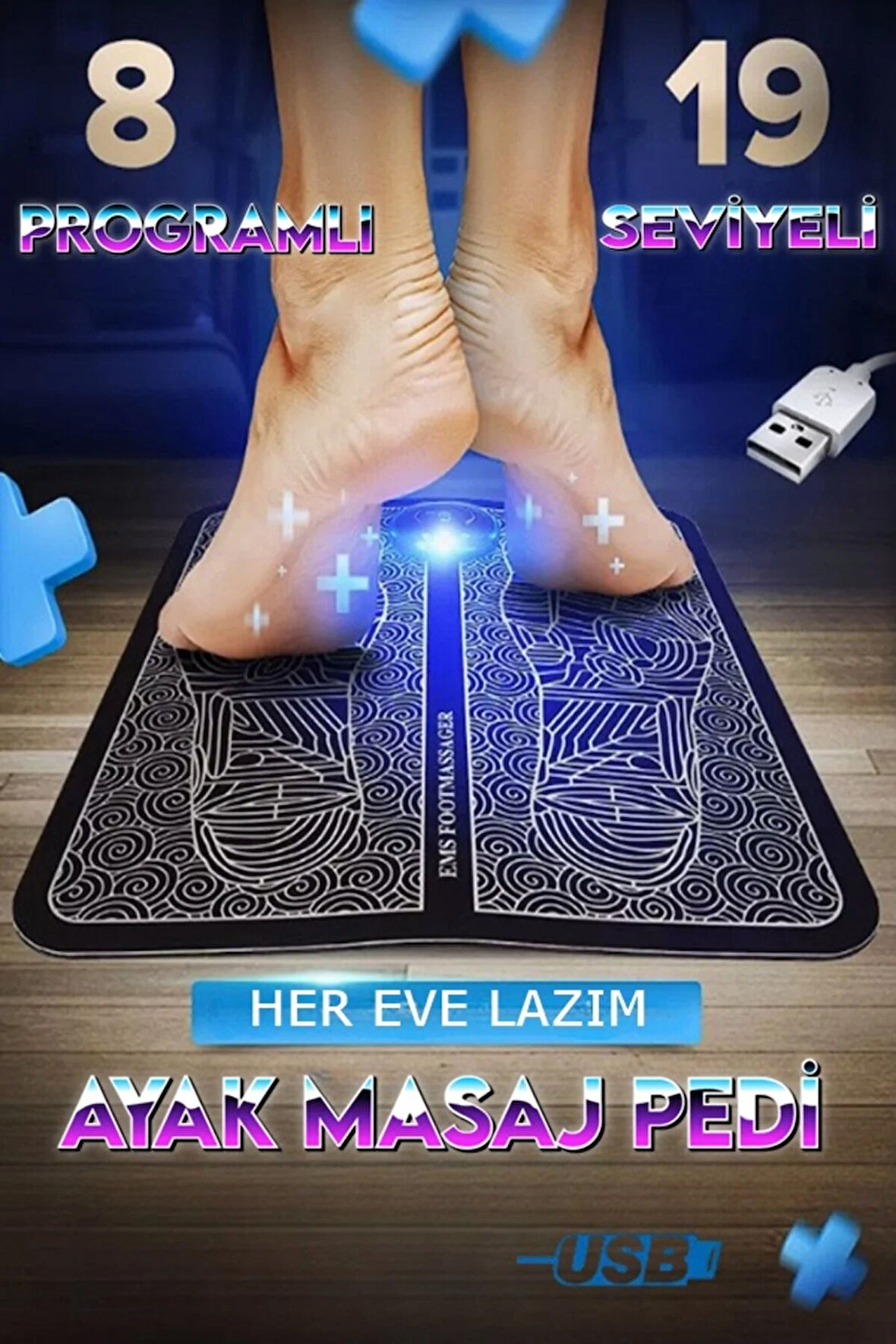 Ayak Masaj Yastığı Titreşimli Ems Tens Masaj Aleti Fizik Kuvvet Güçlendirici