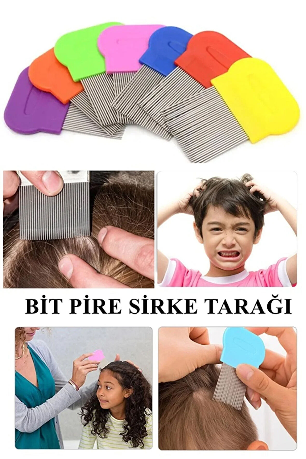 4 Adet Klasik Saç Bit Tarağı 32 Dişli Bit Pire Tarağı Her Eve Lazım