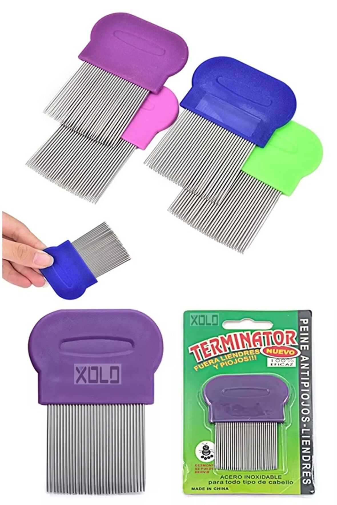 8 Adet Klasik Saç Bit Tarağı 32 Dişli Bit Pire Tarağı Her Eve Lazım