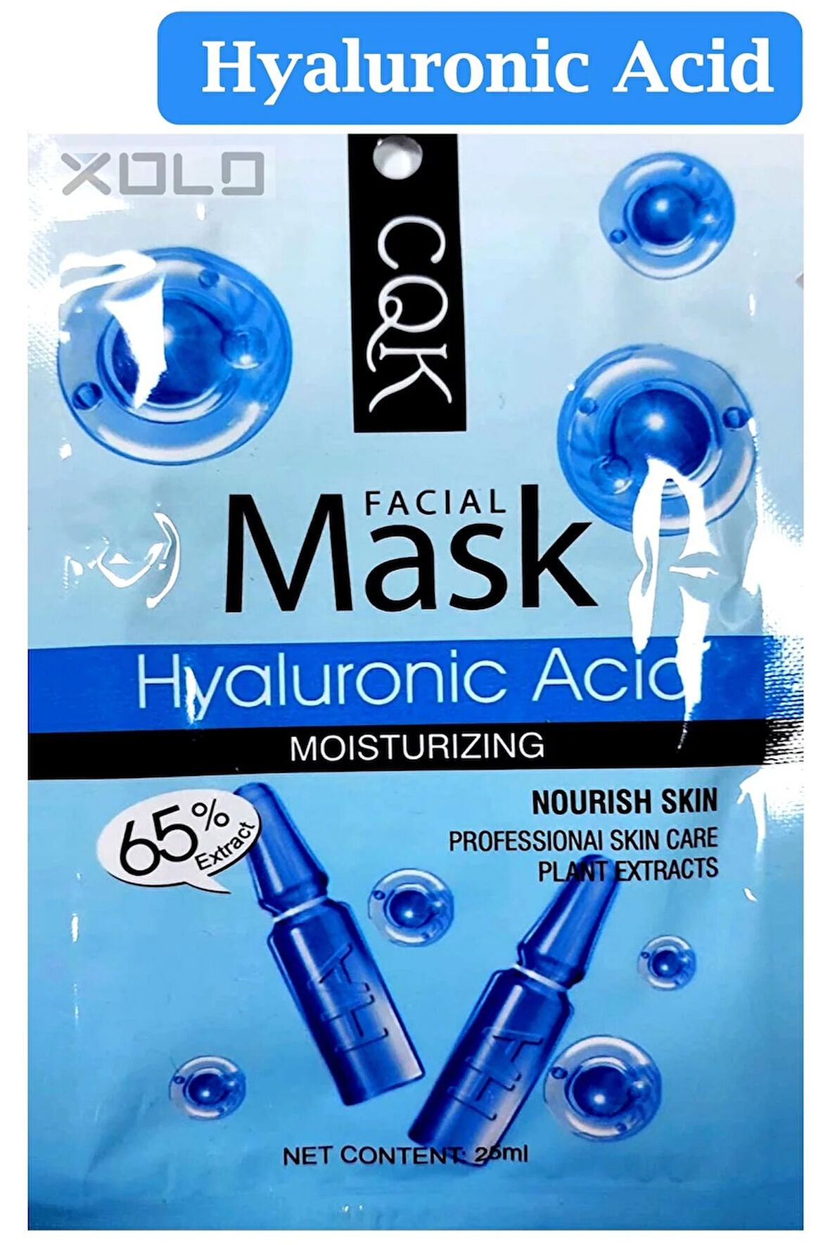 5 Adet Hyaluronic Acid Kağıt Yüz Maskesi Yeni Zengin Formüllü