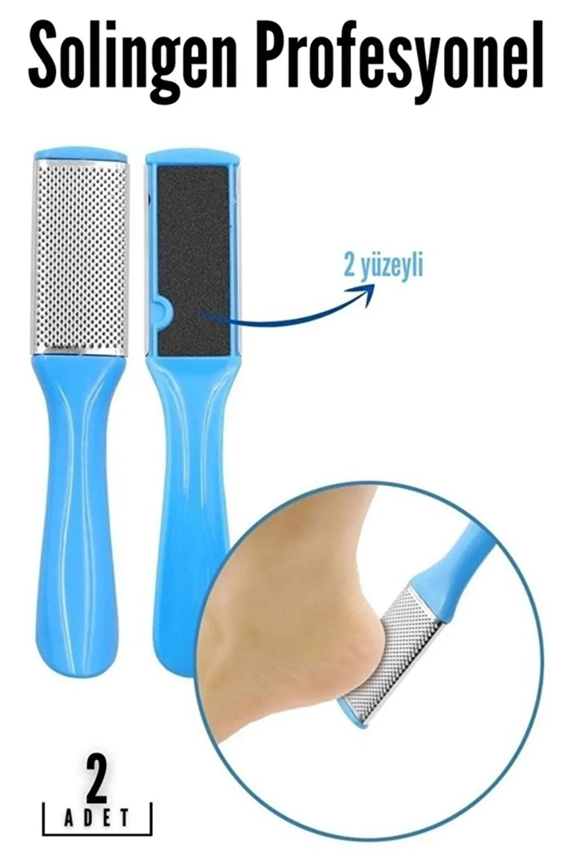 Topuk Rendesi Ve Törpü 2 Li Set Solingen Professional 2 Adet Islak Kuru Çift Taraflı XL69