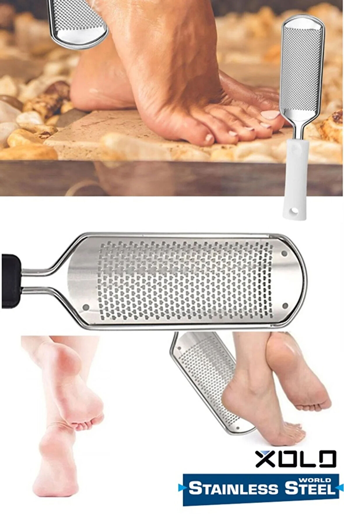 Paslanmaz Çelik Ayak Törpüsü Topuk Ayak Nasır Törpüsü XL74