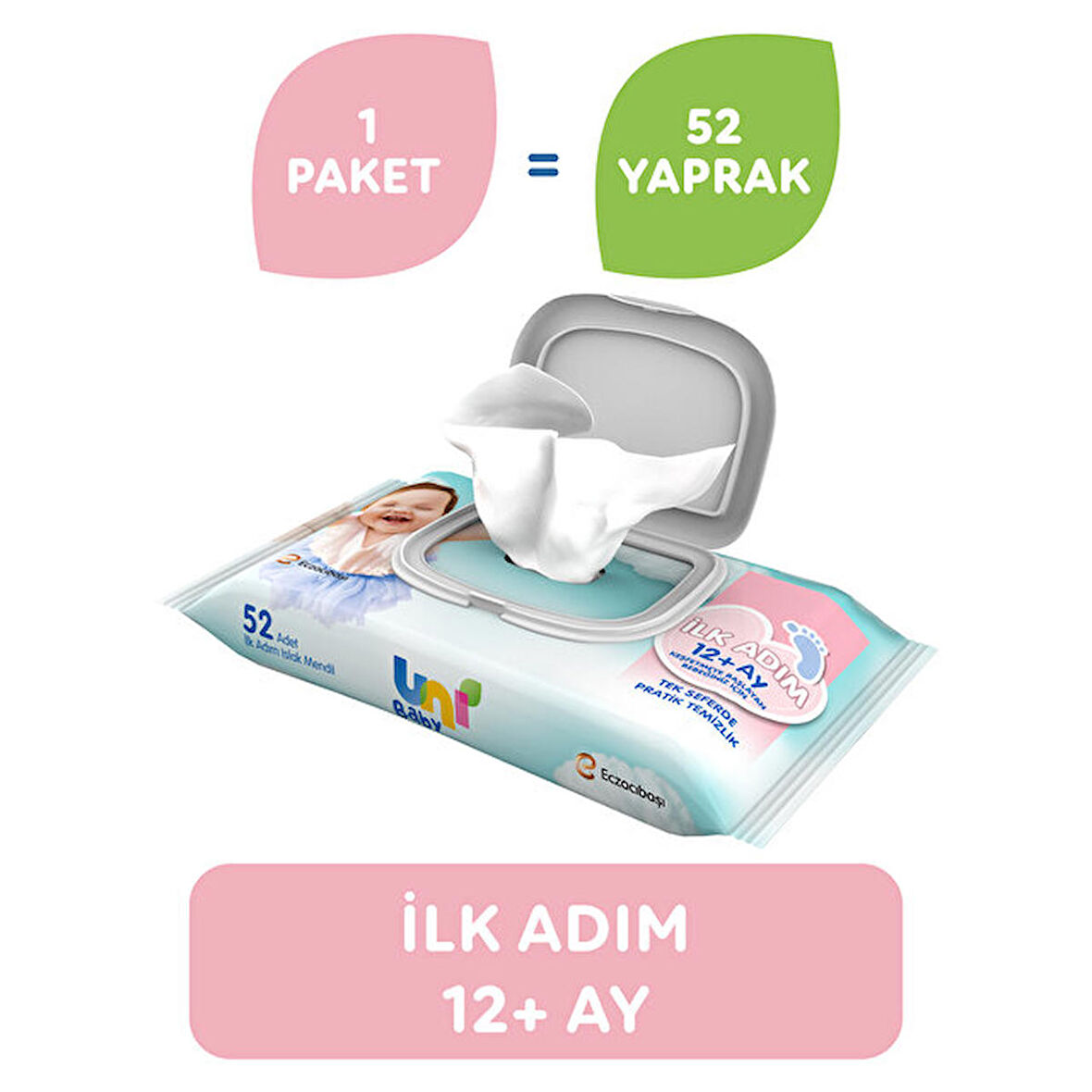 Uni Baby İlk Adım Islak Mendil 52 Yaprak