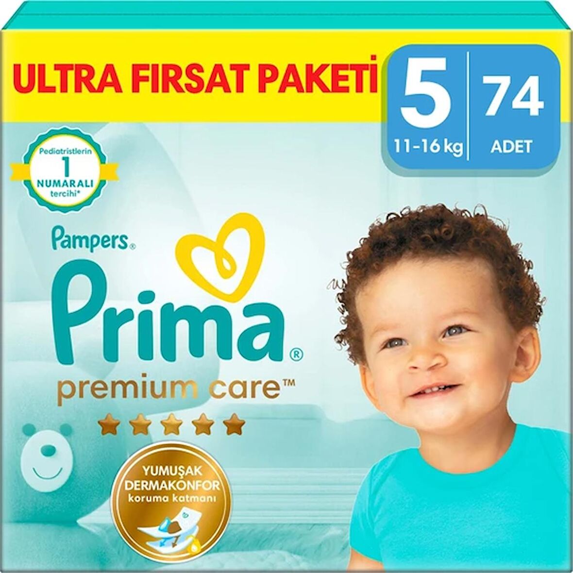 Prima Bebek Bezi Premium Care 5 Beden 74'lü Junior Fırsat Paketi