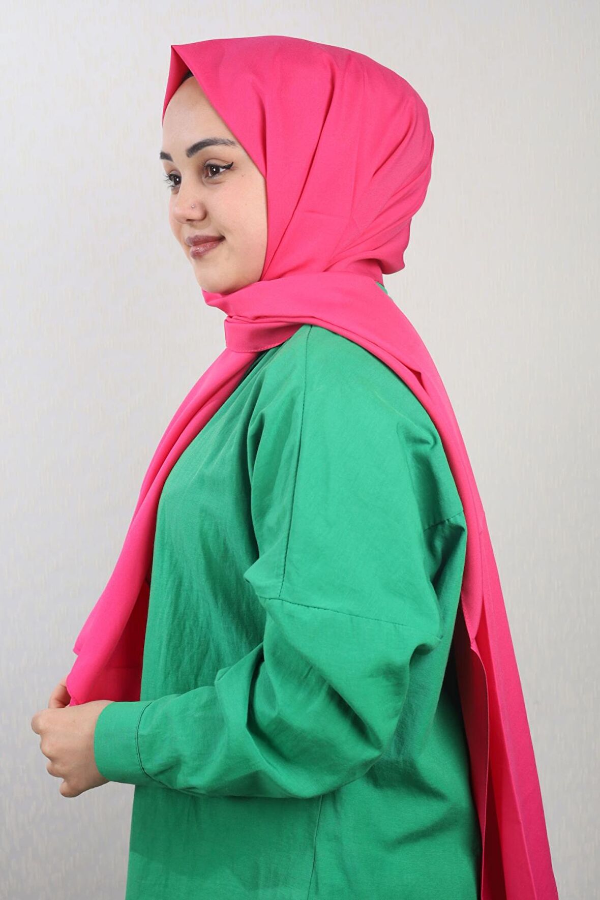  Qum İpek Düz Renk Krep Vual Şal - Desen-01 - Renk-26 -98