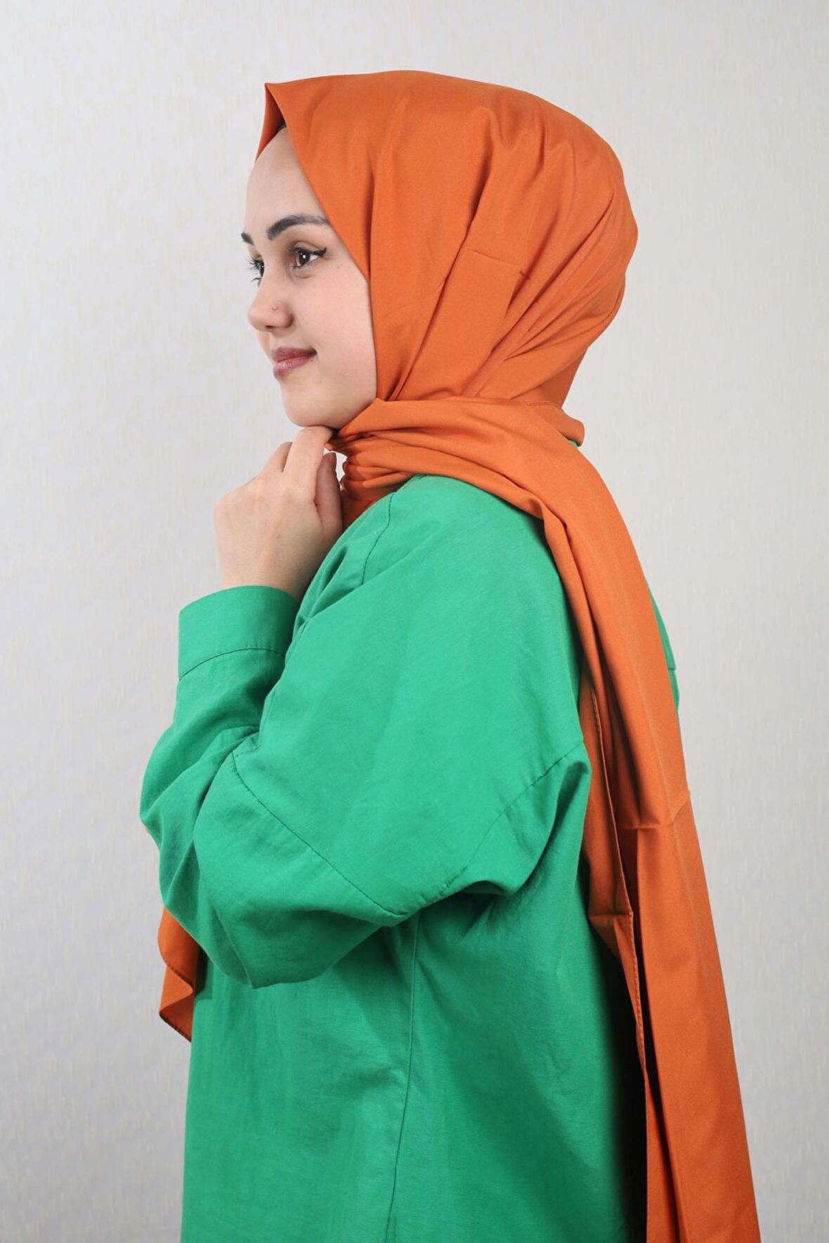 Qum İpek Düz Renk Krep Vual Şal - Desen-01 - Renk-35 -98
