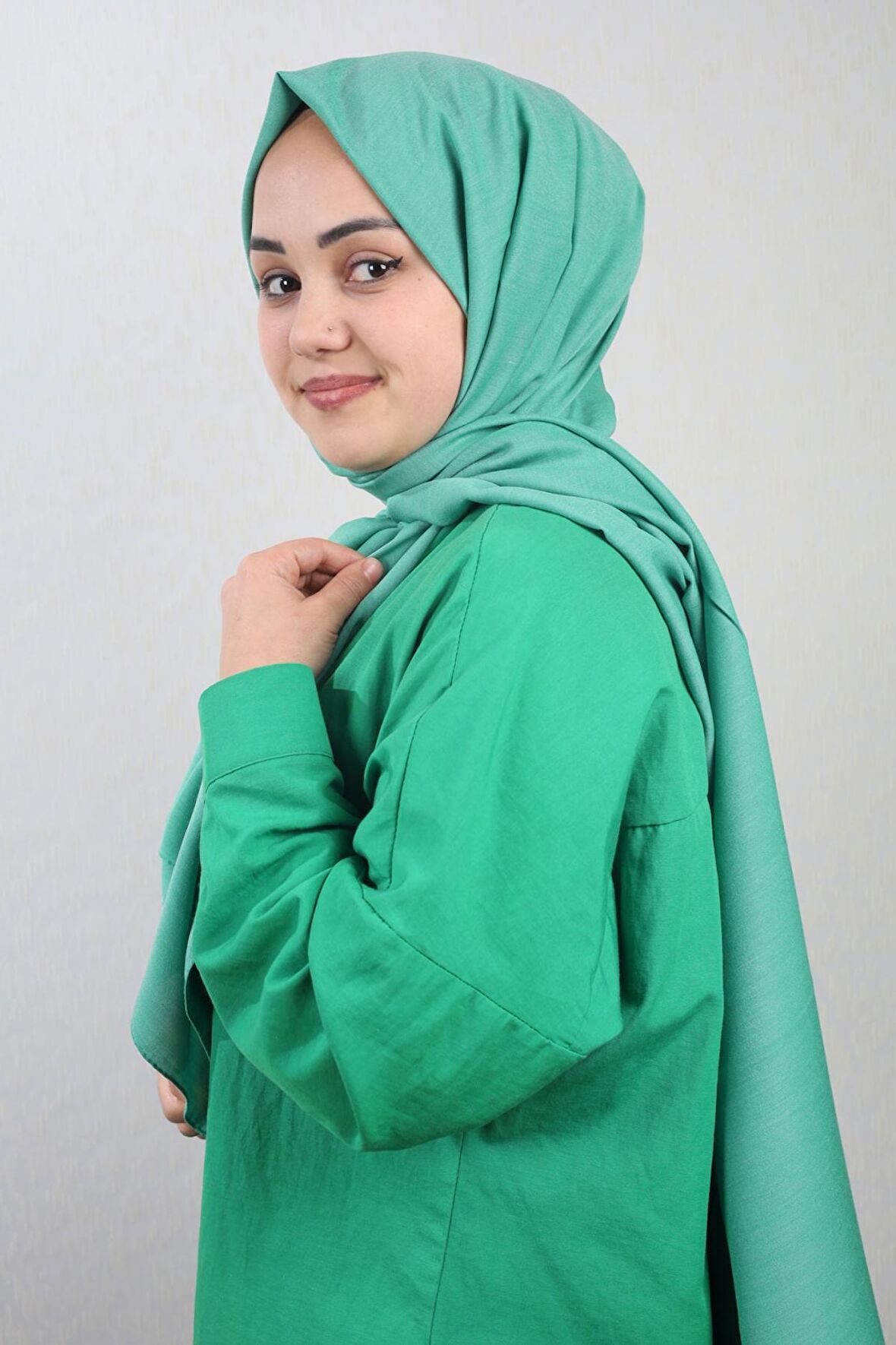  Qum İpek Düz Renk Viscon Coton Şal - Desen-01 - Renk-06 -98