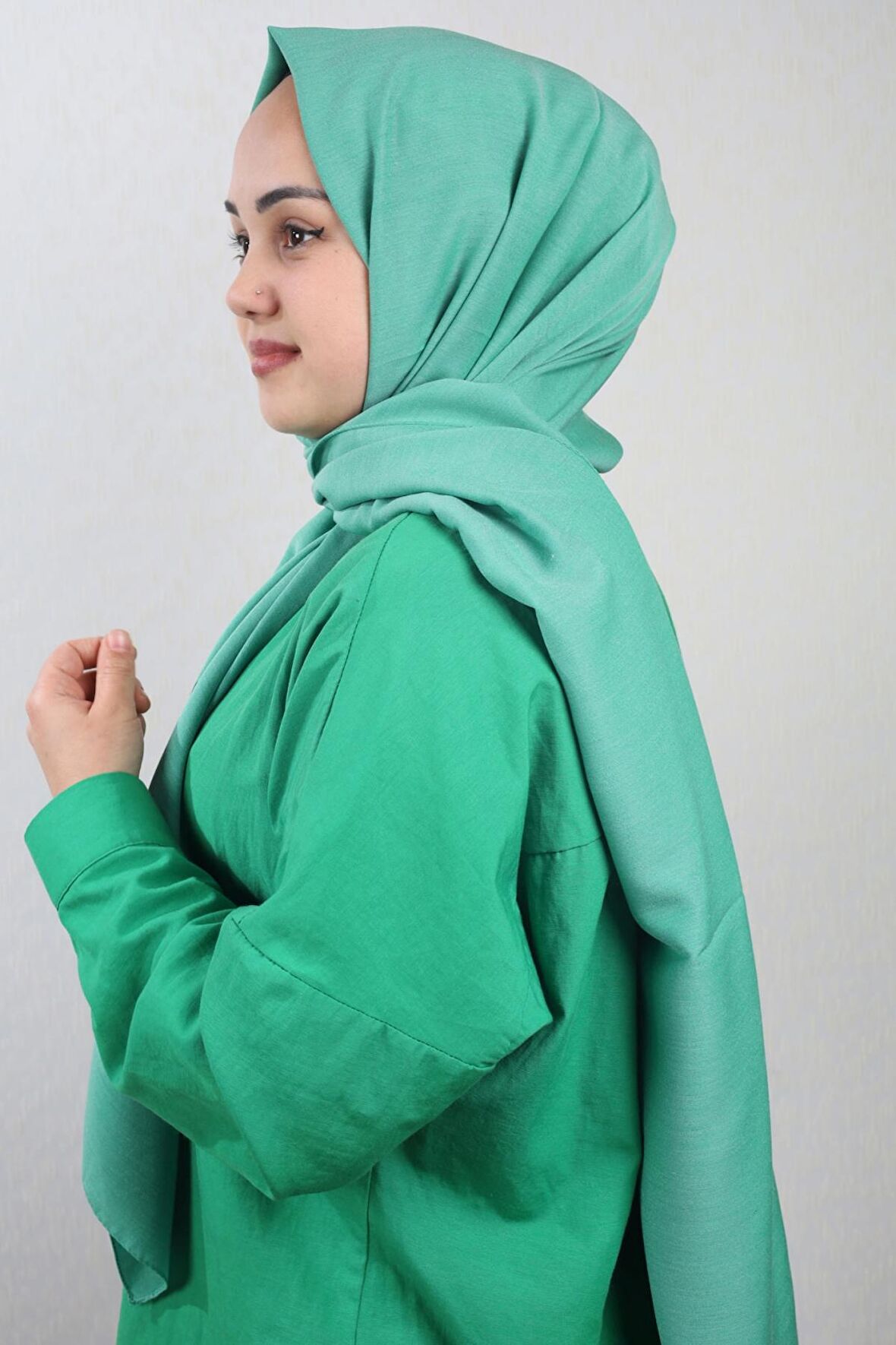  Qum İpek Düz Renk Viscon Coton Şal - Desen-01 - Renk-15 -98