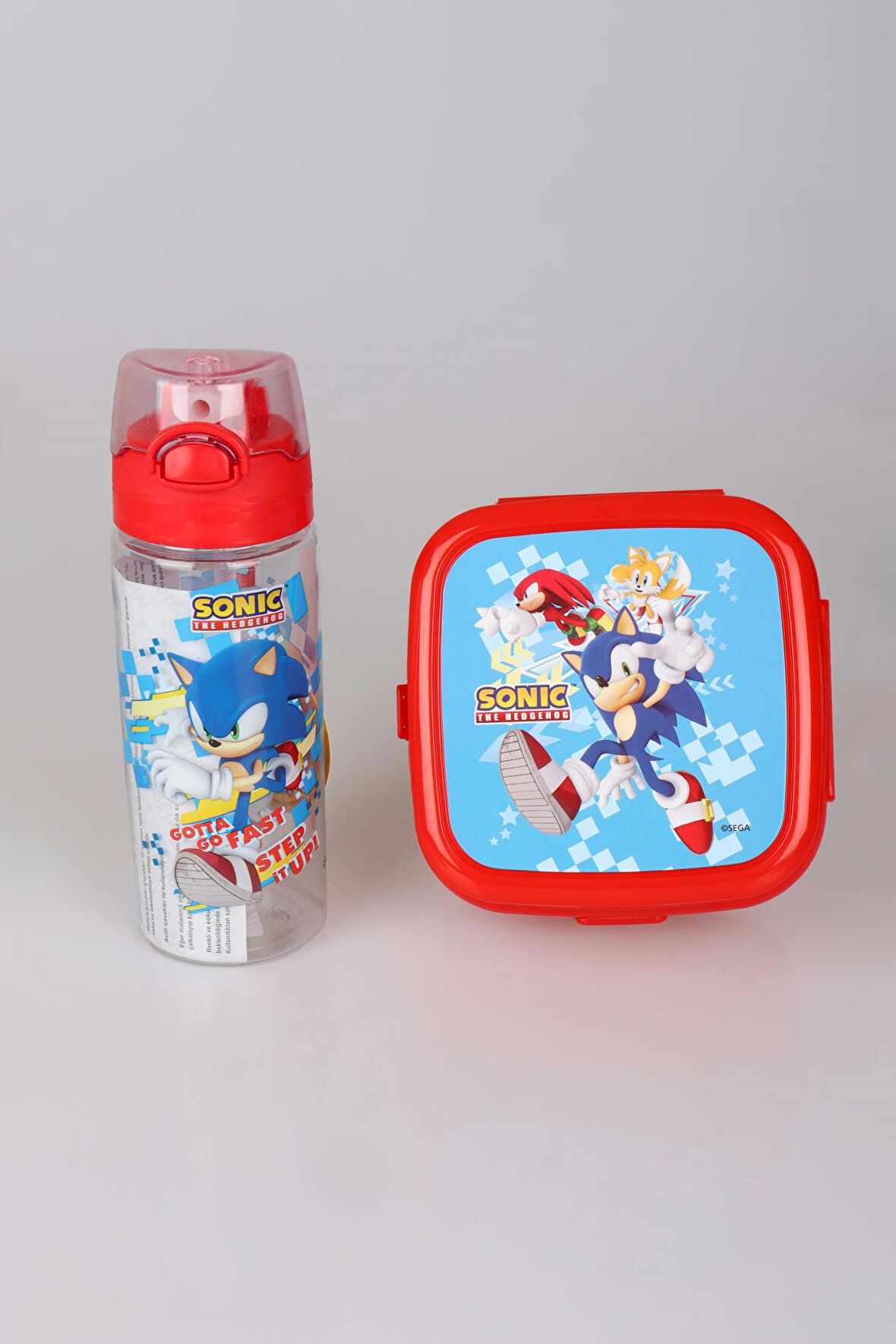 LİSANSLI SONIC 2 KATLI BESLENME KUTUSU / LUNCH BOX VE 500 ML TRITAN MATARA 2'LİSİ