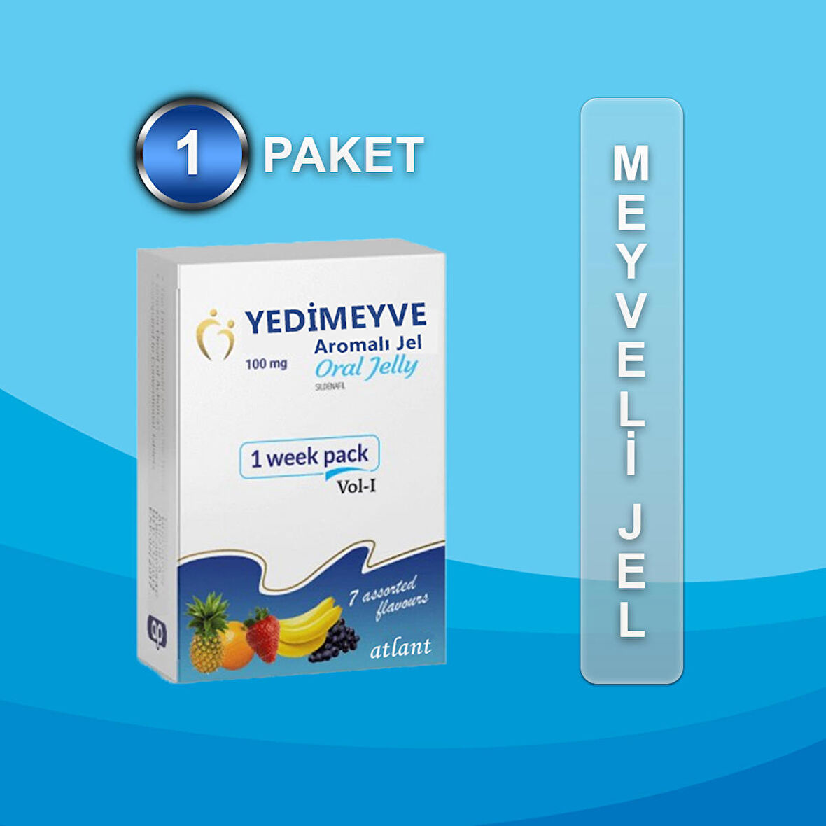 Alfa Man Mavi 1 Kutu 7 Ayrı Meyve Aromalı Clasic Jel