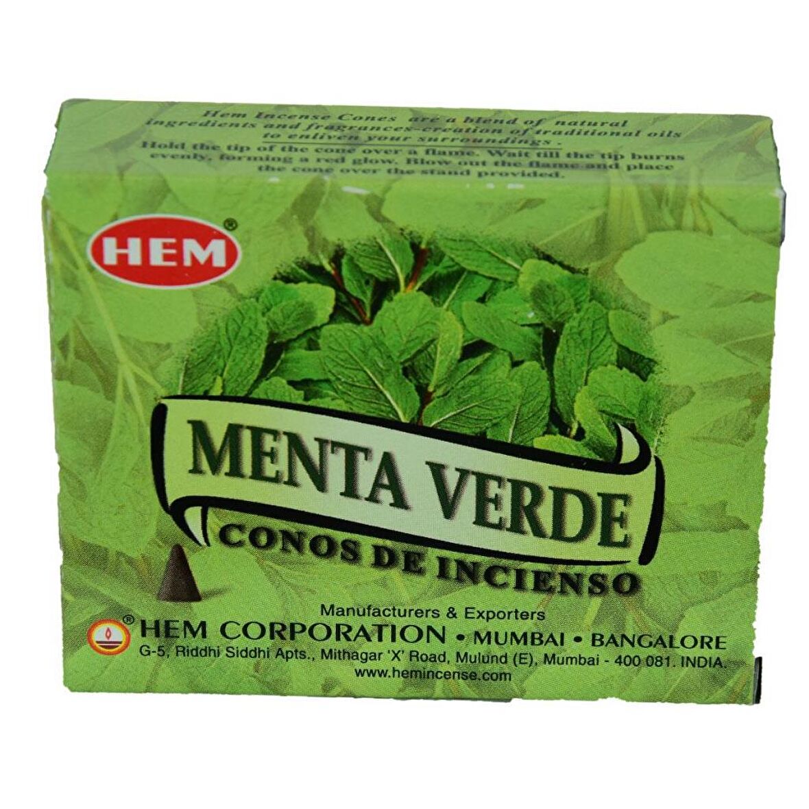 Hem Nane Kokulu 10 Konik Tütsü - Menta Verde Spearmint Naneli