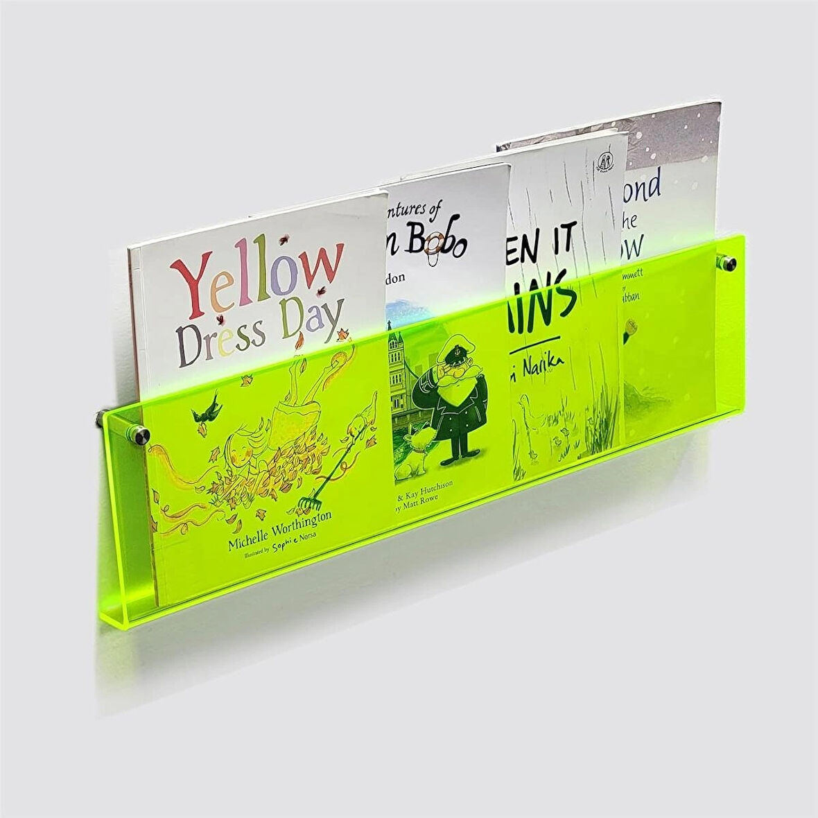  Dekoratif Kitap Raf (Neon Yeşil 50cm)