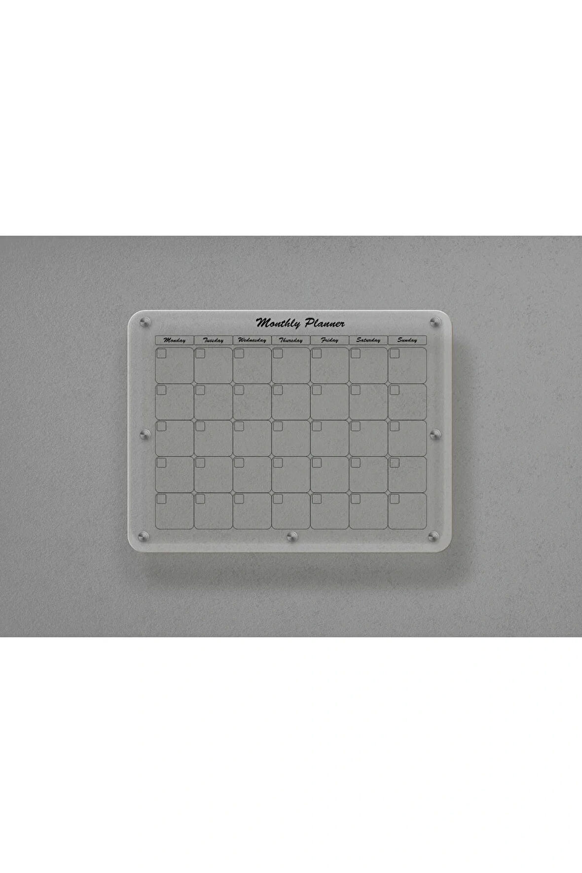 Mıknatıslı Aylık Planlayıcı Pano (Şeffaf - Siyah Planner)